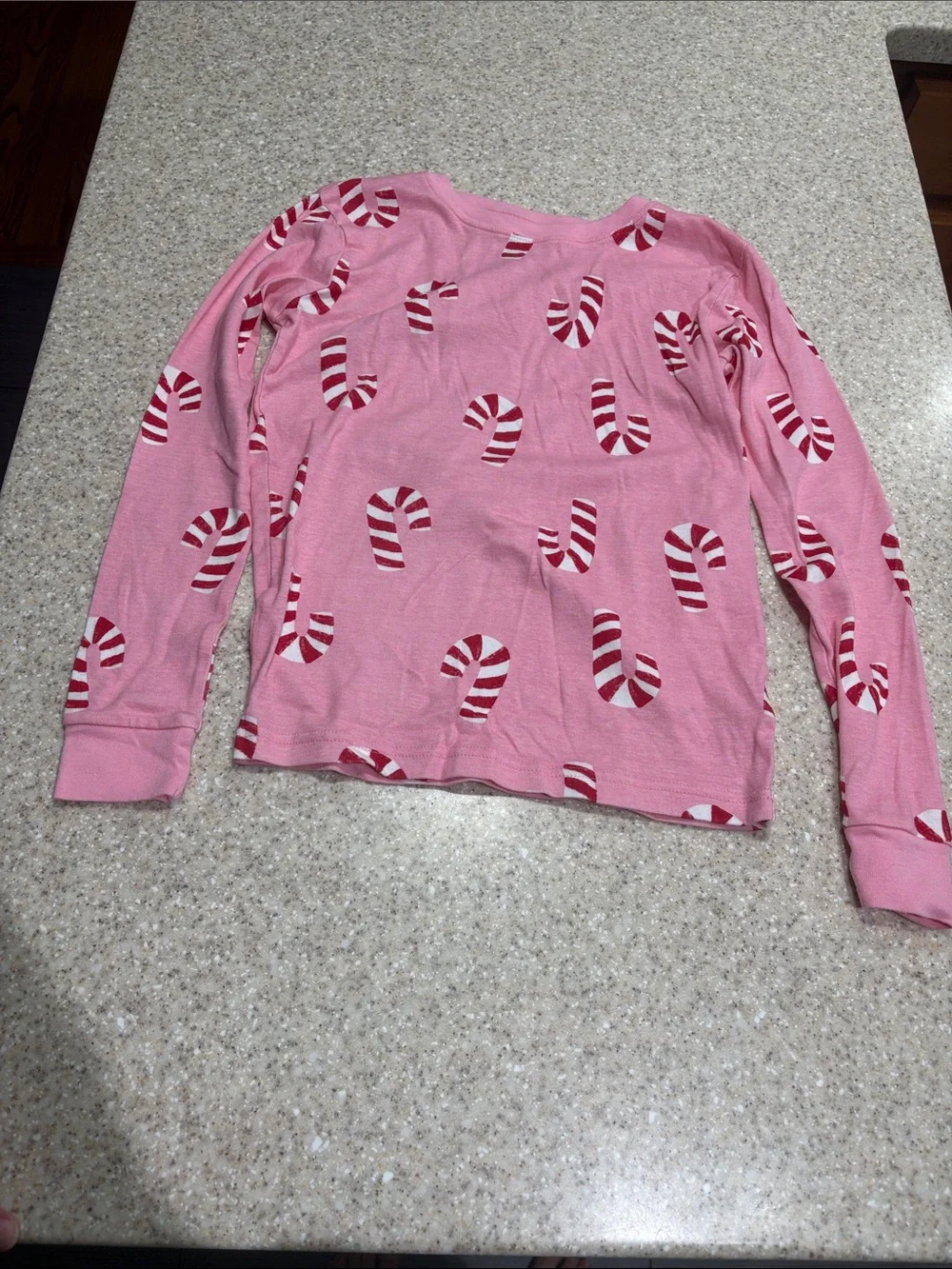 Carters size 14 pink Christmas candy cane pajamas long sleeve and pants cotton